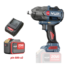 Máy bắn bu lông pin 20v lực 1000Nm đầu 3/4inch Yup YP20-W1000M