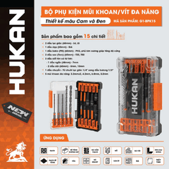 BỘ PHỤ KIỆN MŨI VÍT ĐA NĂNG 15 CHI TIẾT Hukan G1-BPK015