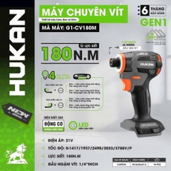 Thân máy chuyên vít 180N.m Hukan G1-CV180M-T