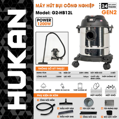 Máy hút bụi 12L Gen 2 Hukan G2-HB12L