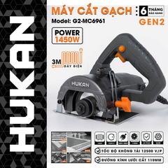 Máy cắt gạch 1450W, đĩa 110mm Hukan G2-MC6961