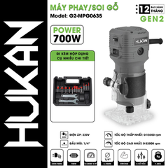 Máy phay gỗ 700W, cốt 6.35mm Hukan G2-MPG0635