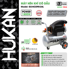 Máy nén khí có dầu 24L-2.5HP, công suất 1800W Hukan G2-NCD90-24L