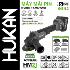 Máy mài góc 5 tốc độ GEN 2 dùng pin 21V Hukan HK-AG7900BL.2