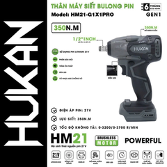 Thân máy siết bu long pin đầu 2 trong 1 Hukan Hukan HM21-G1X1PRO-T