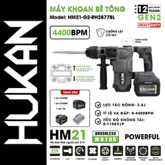 Máy khoan đục bê tông pin 2.8J Hukan HM21-G2-RH2877BL