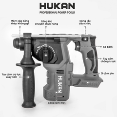 Máy khoan đục bê tông pin 2.3J Hukan HM21-RH2706PLUS.2