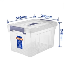 Hộp nhựa trữ kho trắng trong 33L Wadfow WTB2335