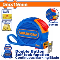 Thước cuộn thép 2 mặt nền vàng 5mx19mm WadFow WMT2220