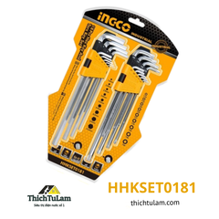 Bộ 18 chìa lục giác và bông Ingco  HHKSET0181