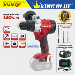 Bộ máy khoan pin có búa 18V Kingblue KM18QE.1 chuyên rút lõi (Chân pin Makita)