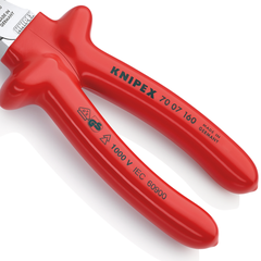 Kìm cắt mũi thon dài 160mm, cách điện cán đúc Knipex 7007160
