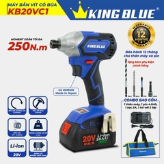 Máy bắn vít 250Nm pin 20V (1 pin, 1 sạc) Kingblue KB20VC1 (Chân pin Bosch)