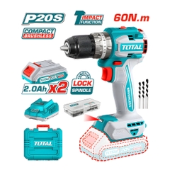 Máy khoan búa không chổi than dùng pin Lithium-Ion 20V Total TIDLI20602