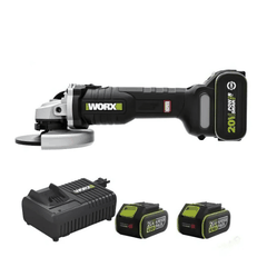 Máy mài góc 125mm pin 20V, 3 tốc độ Worx WU809 (2 pin 4Ah, 1 sạc 2Ah)