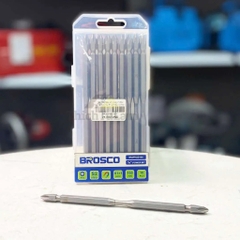 Mũi vít bake 2 đầu bằng thép S2 PH2PH2x150mm (vỉ 10 cái) Brosco BR2PH2D150