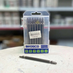 Mũi vít hai đầu SL6-PH2x110mm bằng thép S2 (vỉ 10 cái) Brosco BRPH2SL60C110