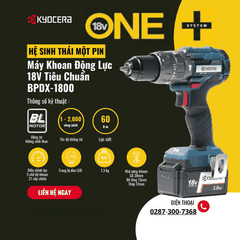 Bộ máy khoan động lực 18V 13mm 60N Kyocera BPDX-1800