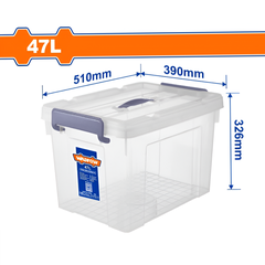 Thùng nhựa trữ kho (trắng trong) 47L Wadfow WTB2350