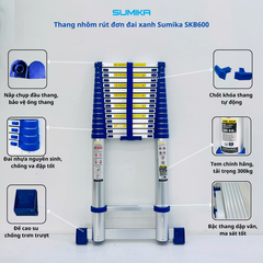 Thang nhôm rút đơn 7m đai xanh SUMIKA SKB700