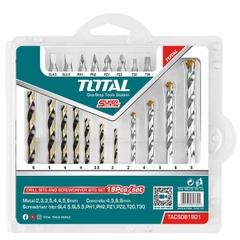 Bộ 19 mũi  khoan kim  loại, bê tông   và mũi  bắt vít Total TACSDB1901