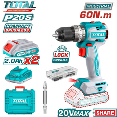 Máy khoan pin 20V lực 60Nm không chổi than Total TDLI20602
