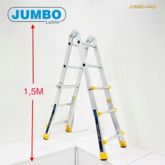 Thang nhôm gấp chữ A mở rộng JUMBO A403 dài 3.3m