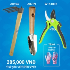 TOOLS01.08 - Combo làm vườn kéo cắt cành, xẻng inox , cuốc làm vườn C-mart tặng bao tay PU