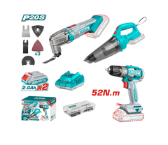 Combo 3 máy cắt rung, hút bụi và khoan pin Total TOSLI240685
