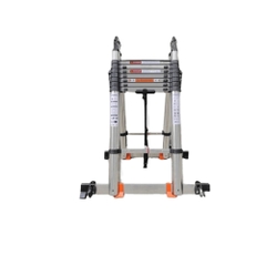 Thang rút đôi INOX đai đen NAKITA có bánh xe TM250