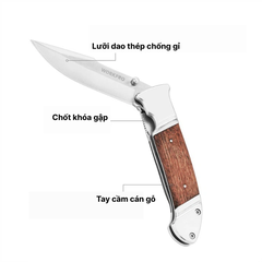 Dao gấp gọn cán gỗ cho dân phượt 115mm đến 138mm Workpro