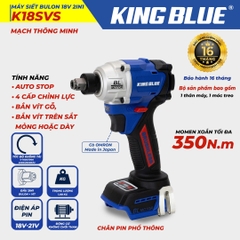 Thân máy bắt bu lông 18V 2in1 350N.m (chân pin phổ thông) Kingblue K18SVS