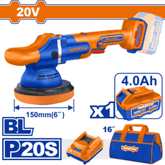 Máy đánh bóng dùng pin 20V 150mm (không chổi than) Wadfow WHL2B151