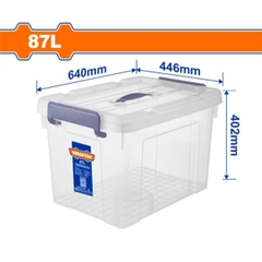 Hộp nhựa trữ kho trắng trong 87L Wadfow WTB2390