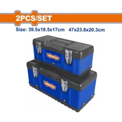 Bộ 2 Hộp đựng công cụ bằng nhựa & thép 15.5inch và 18.5inch Wadfow WTB6A02