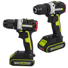 Máy khoan pin 20V, 55Nm Worx Green WU182.12.2B (1 pin 2Ah + 1 sạc 2Ah)