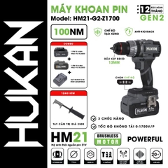 Máy khoan pin 13mm Hukan HM21-G2-Z1700.2