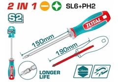 Tua vít 2 đầu PH2 + SL6 dài 150mm Total THT250266