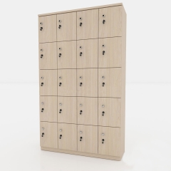 Tủ locker 20 ngăn gỗ màu nâu - LKG 09