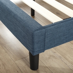 giường ngủ gỗ bọc nỉ chân gỗ sồi- GN 19