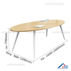 Bàn họp chân đa giác oval 2m - BH 31
