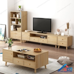 Bàn trà melamine chân sồi đẹp - BT 25