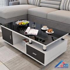 Bàn trà hiện đại sơn đen trắng - BT 26