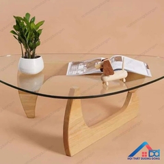 Bàn trà sofa chân gỗ Noguchi mặt kính - BT 28