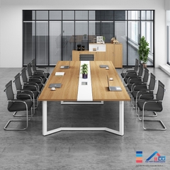 Bàn họp chân sắt hiện đại 2m4 - BH 08