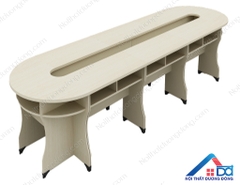 Bàn họp quây tròn melamine 4m8 - BH 17