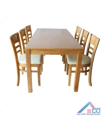 Bàn ăn cabin 6 ghế màu vàng - BA 08