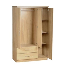 Tủ quần áo 3 cánh 2 ngăn kéo - QA 06