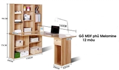 Giá sách liền Bàn học - LV 02