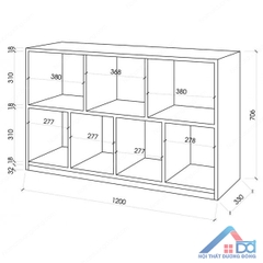 Gía sách treo tường đẹp - GS 02